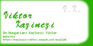 viktor kazinczi business card